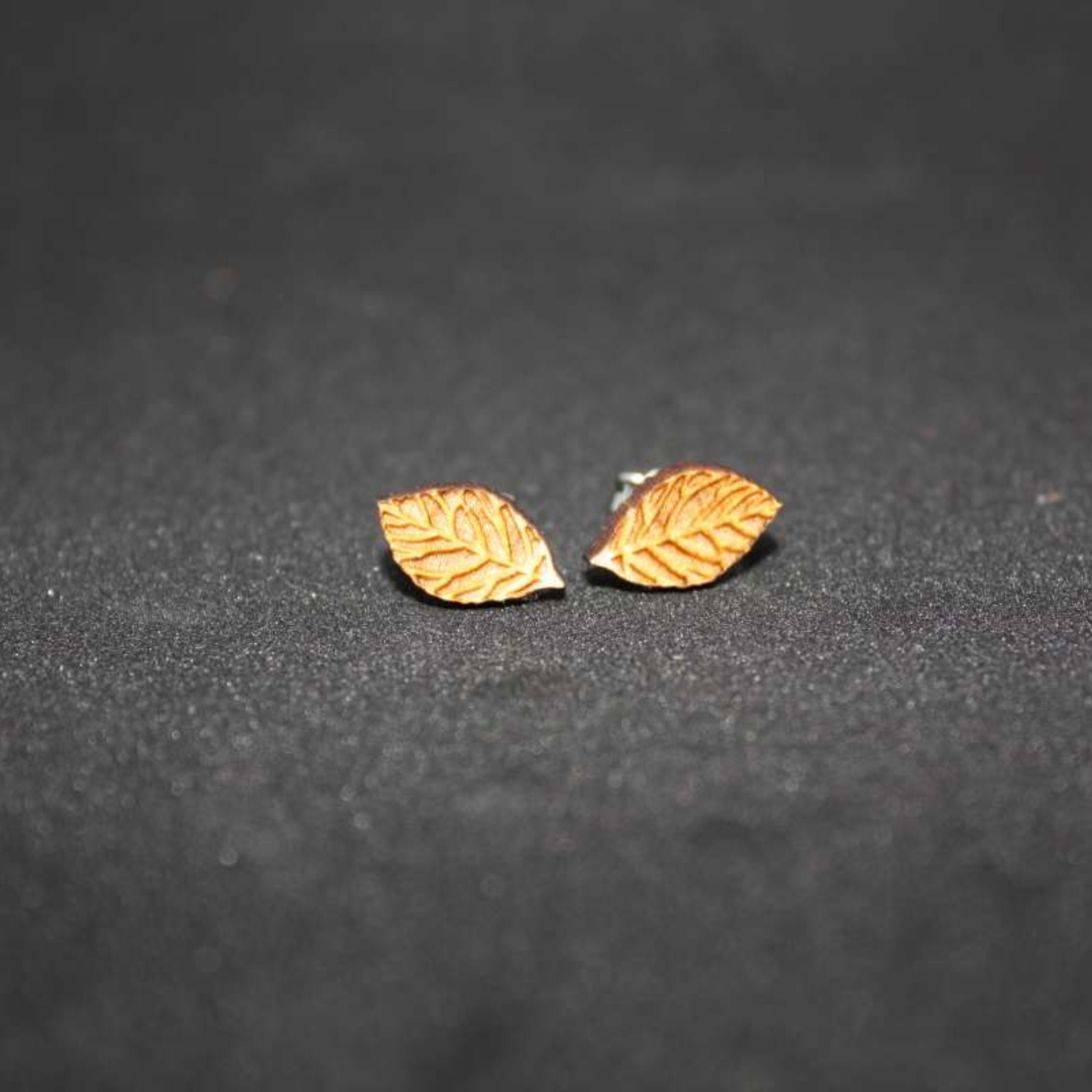 Ohrstecker aus Holt Buchenblatt