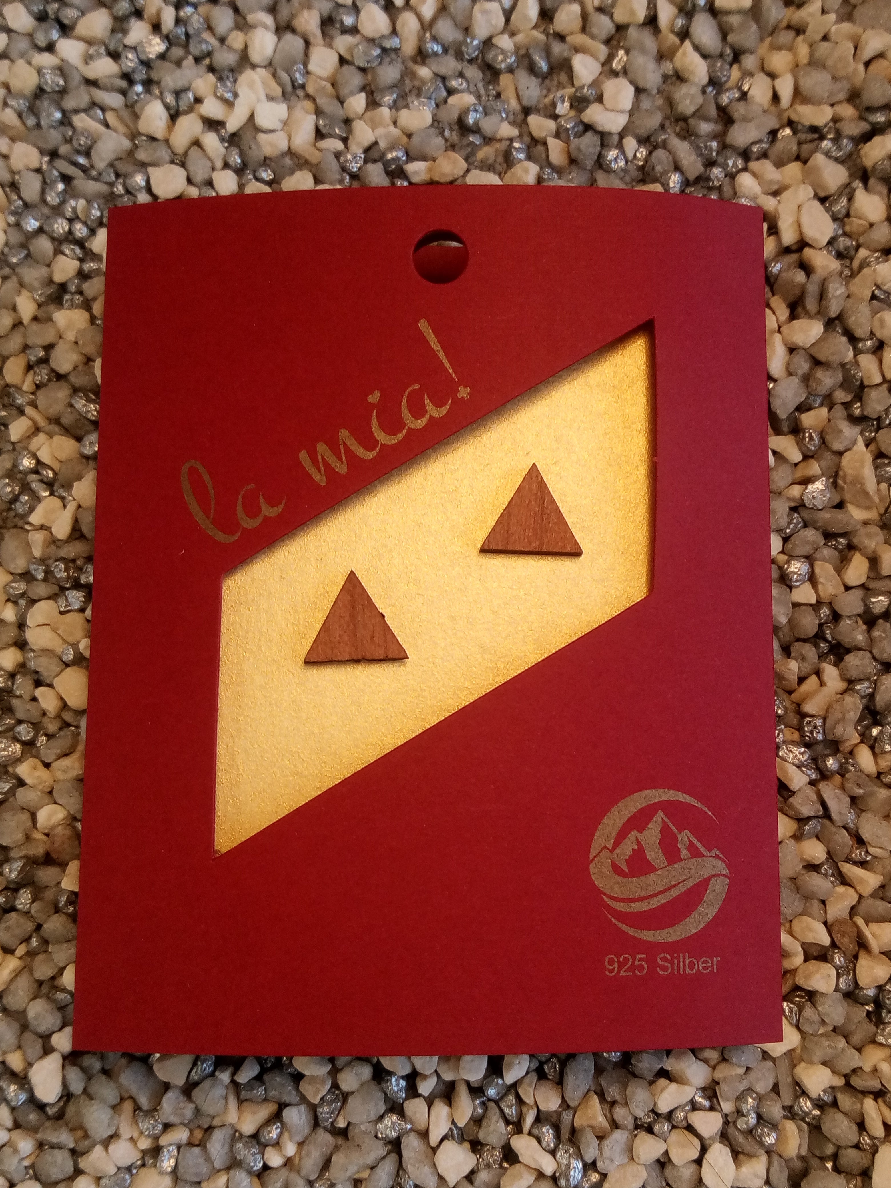 Holzschmuck Ohrstecker Dreicke Kirsch