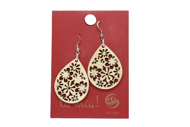 Ohrhänger Blumenwiese aus Ahornholz