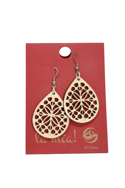 Ohrhänger aus Ahornholz Tropfen