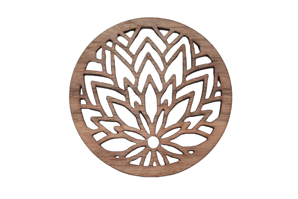 Untersetzer Nussholz 90x5 mm Lotusblume