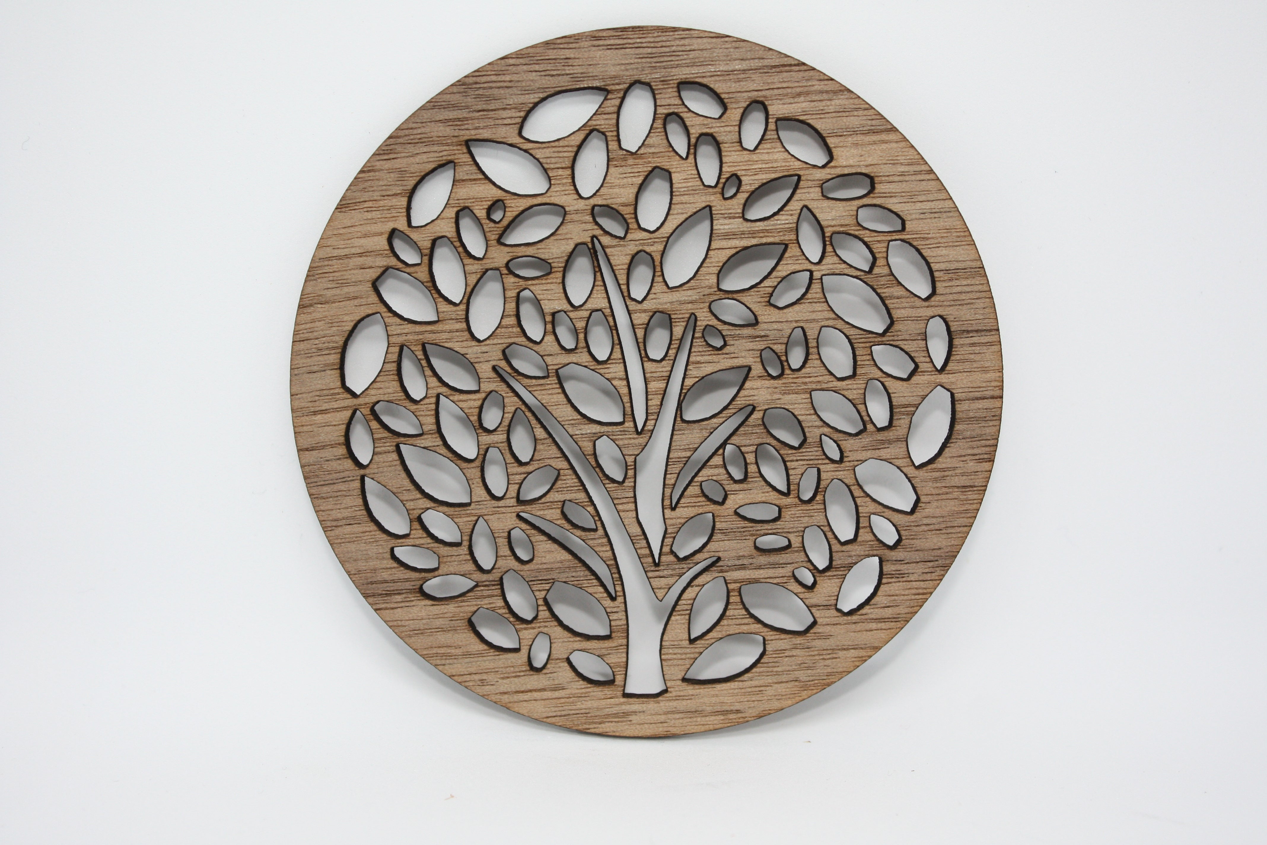 Glasuntersetzer Nussholz Motiv Taschentuchbaum