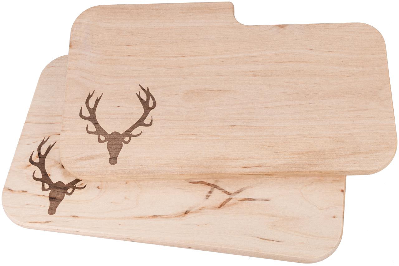 Messerbrett Erle Schneidebrett 26 x 15 x 1,2 cm Motiv Geweih