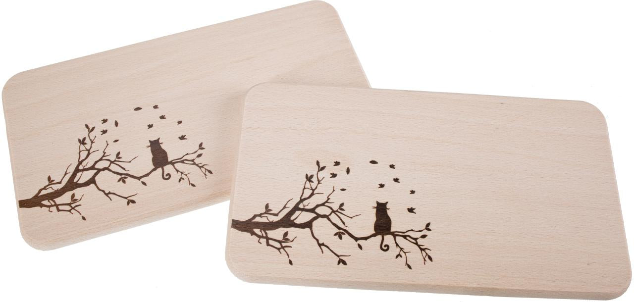 Schneidebrett Katze auf Ast