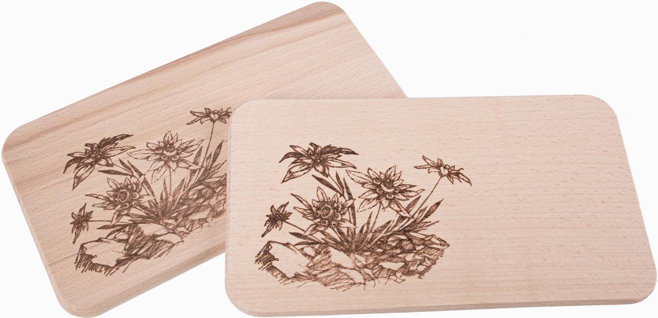 Schneidebrett Motiv Edelweissstaude