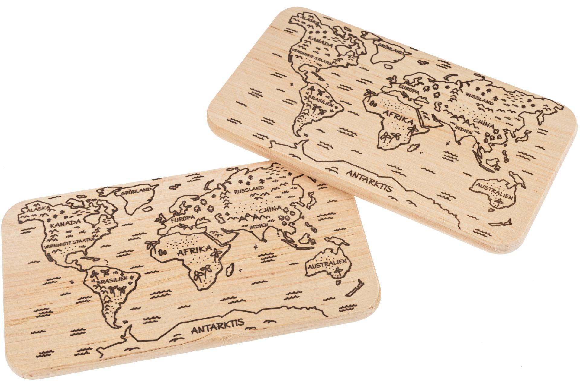 Schneidebrett Weltkarte