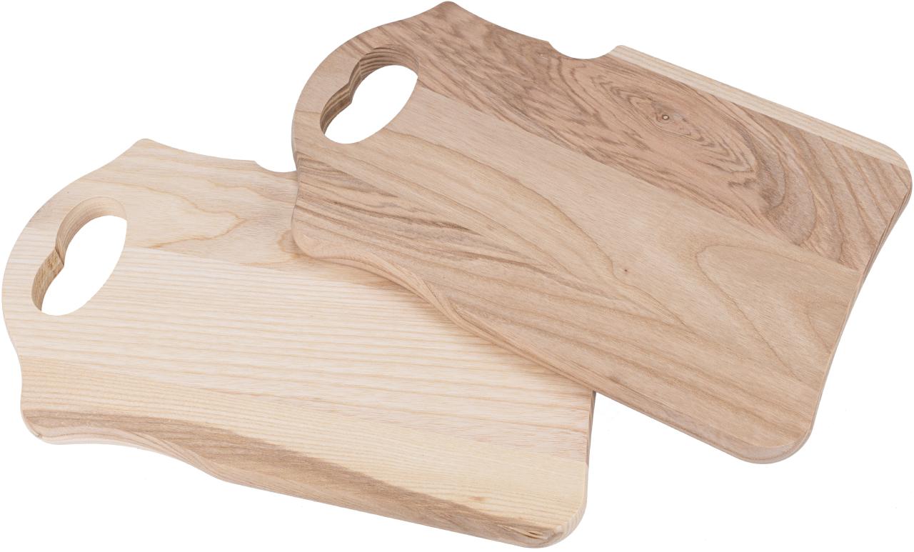 Messerbrett aus Esche mit Herz-Griff - Schneidebrett unbehandelt roh