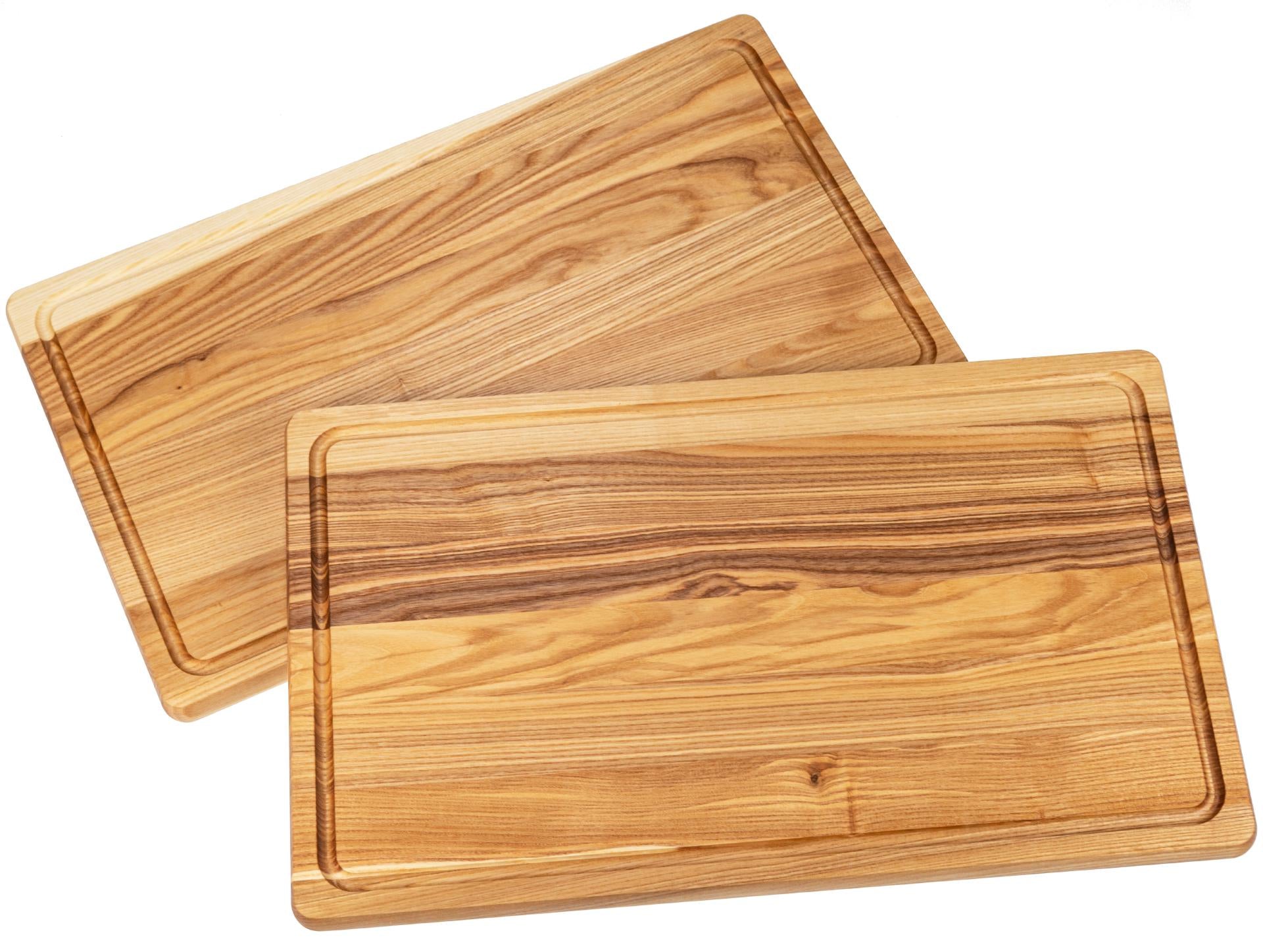 Holz Schneidebrett mit Saftrille aus Kern Esche geölt - 50 x 30 x 2,1 cm