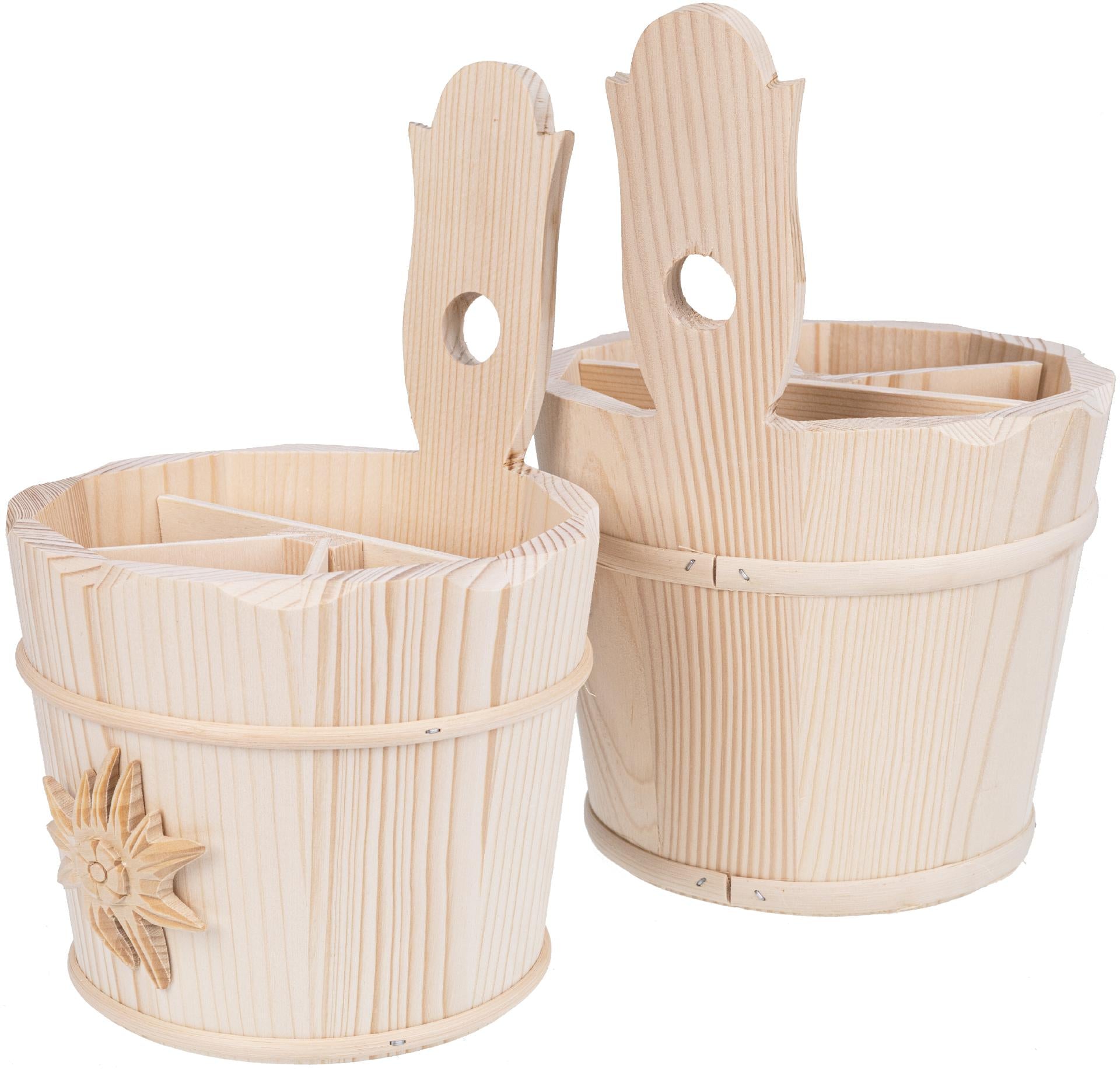 Besteckhalter unbehandelt mit Edelweiss