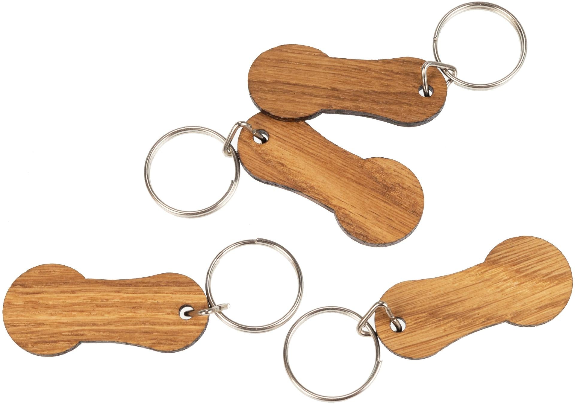 Schlüsselanhänger Einkaufswagenchip aus Eiche