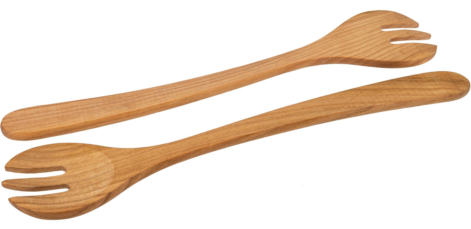 Salatbesteck aus Kirschholz