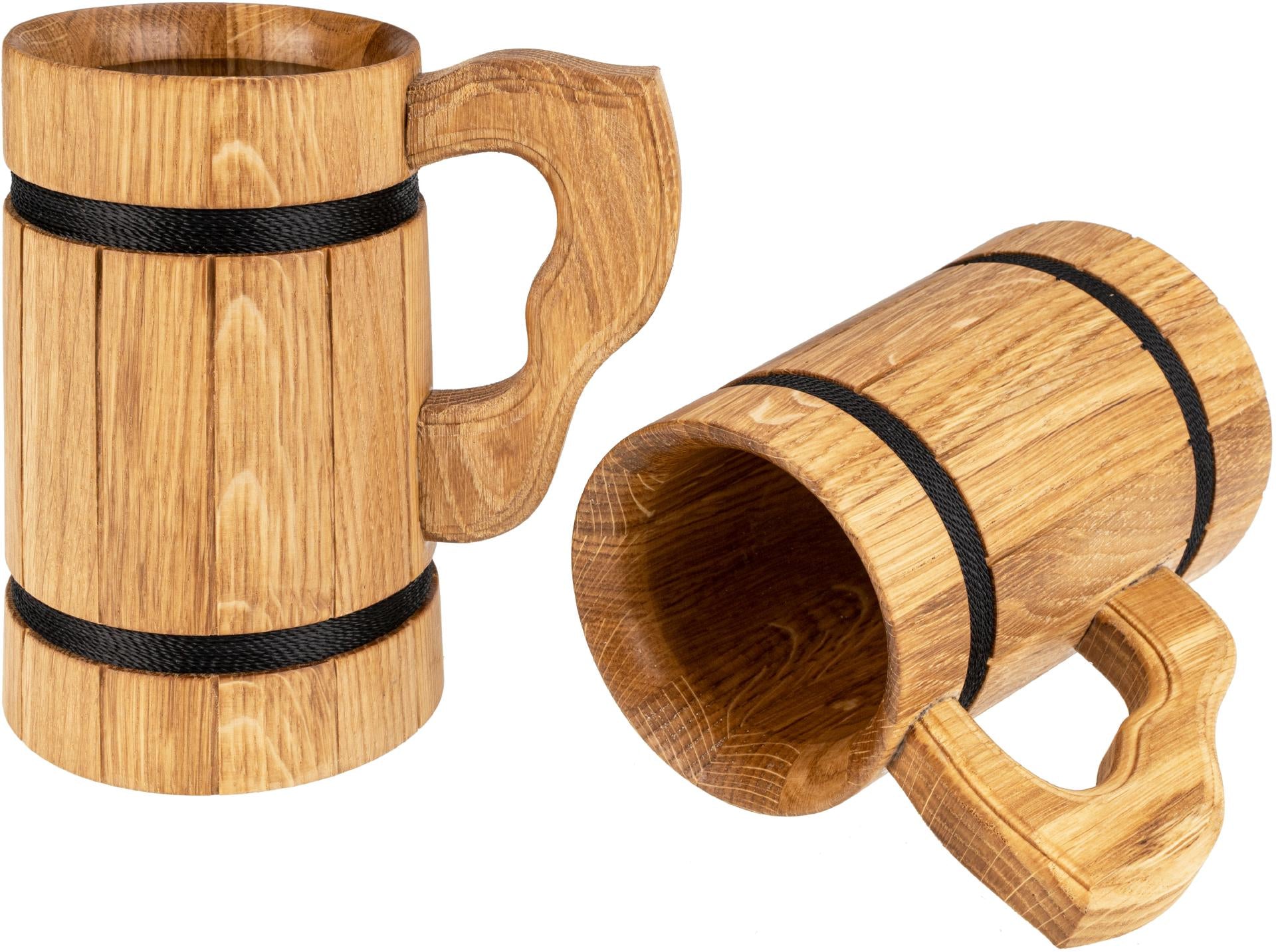 Bierkrug aus Eichenholz