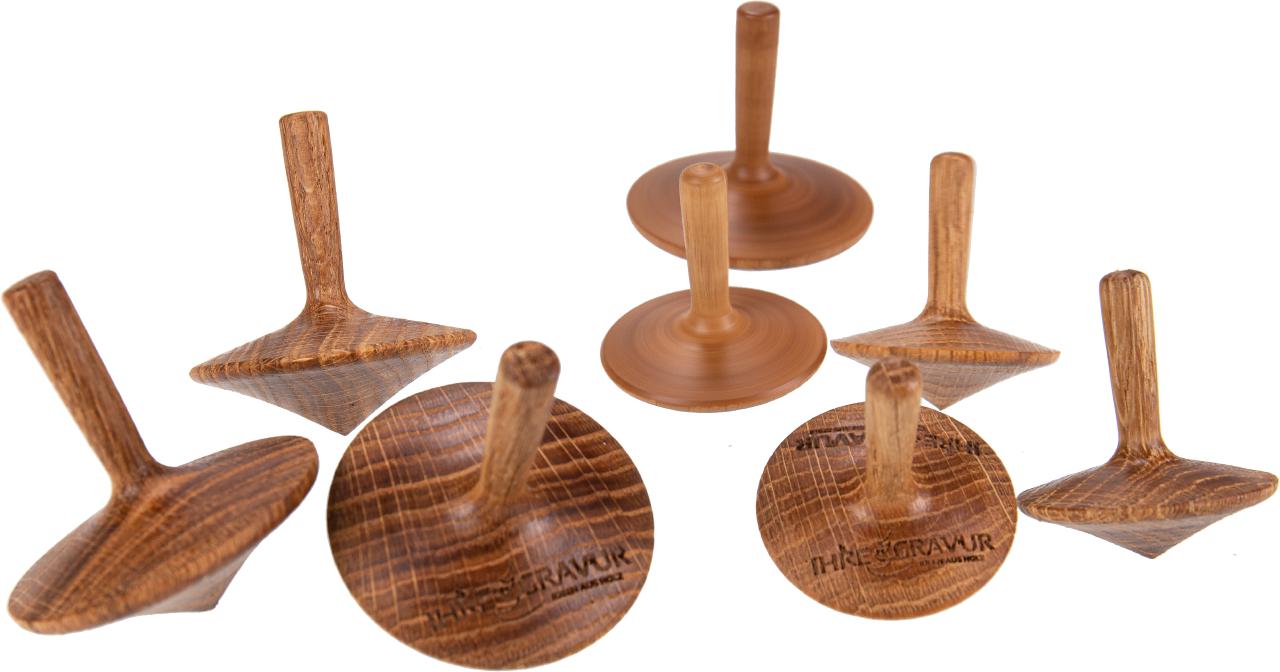 Kreisel aus Eichenholz