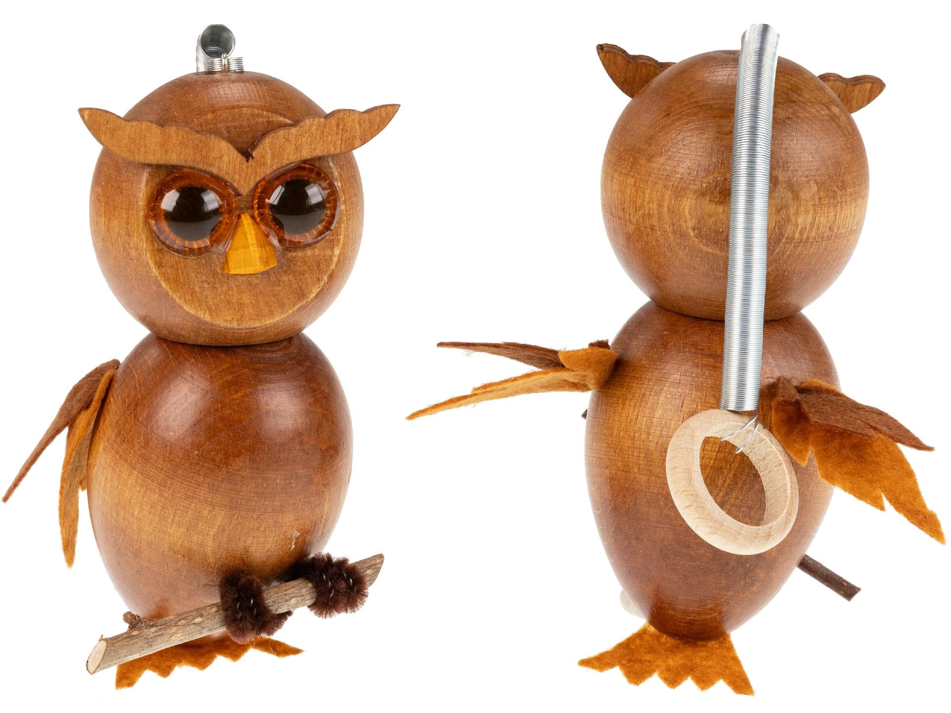 Schwingfigur aus Holz Eule