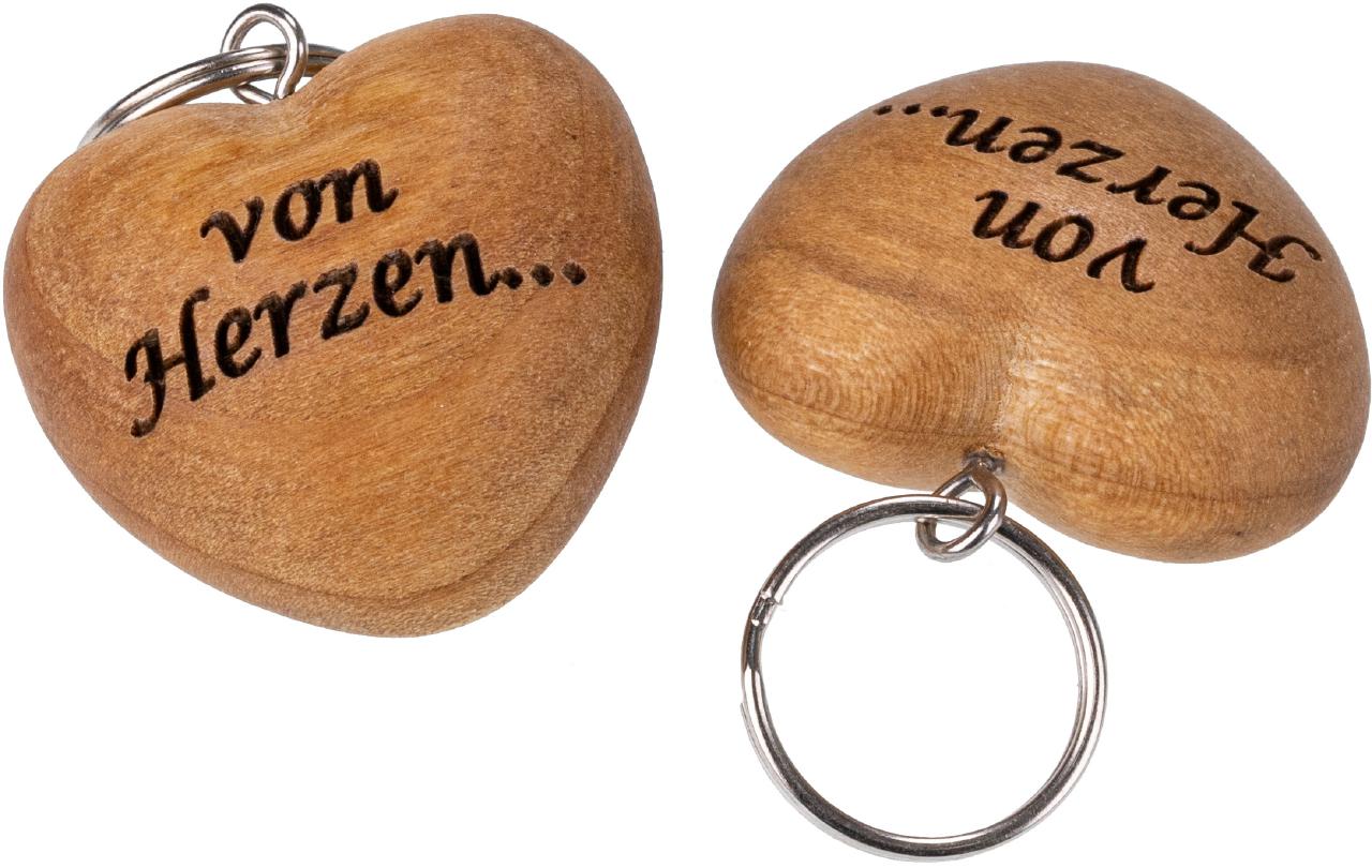 Holz Herz Schlüsselanhänger aus Kirsche geölt - von Herzen...