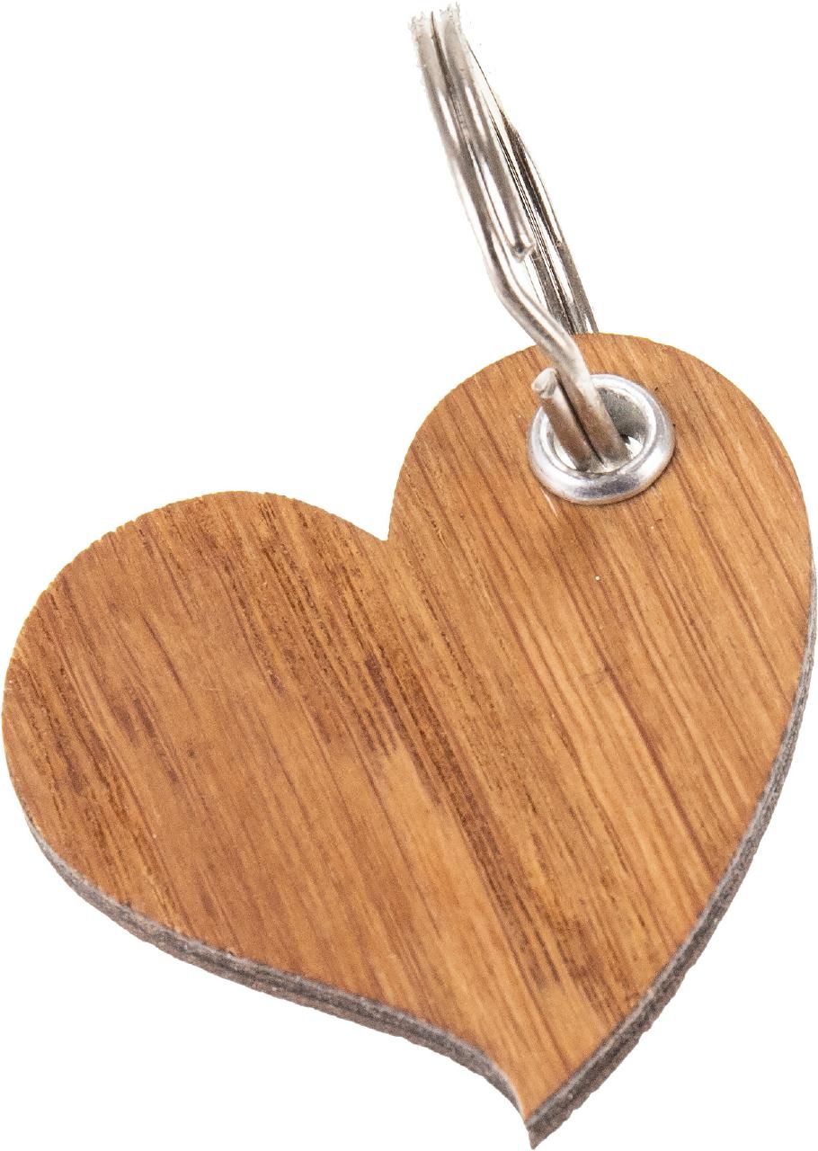 Holz Schlüsselanhänger - Eiche, Laserschnitt, geölt 5 mm - Herz