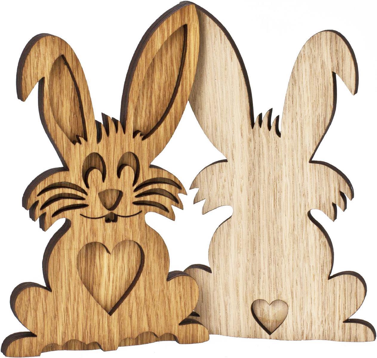 Osterdekoration Hase geölt Holz