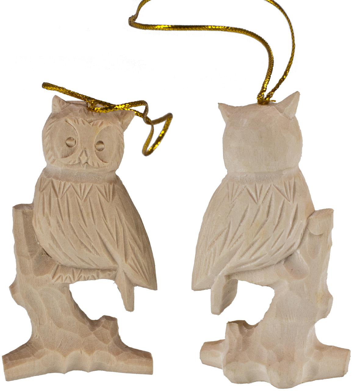 Baumschmuck geschnitzt Eule