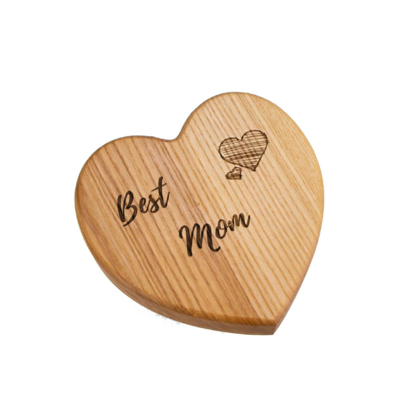 Herz aus Esche geölt, beschriftbar