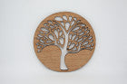 Untersetzer für Gläser Motiv Ginko aus Kirschholz