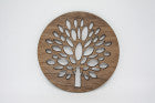 Glasuntersetzer aus Nussbaumholz Motiv Kerzenbaum