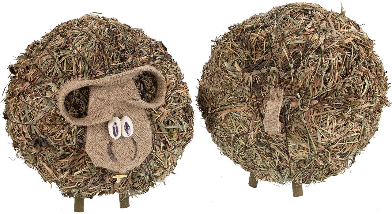 Handgefertigtes Heusauna‑Schaf aus duftendem Heu, 23 cm – Wellness‑Deko für Sauna