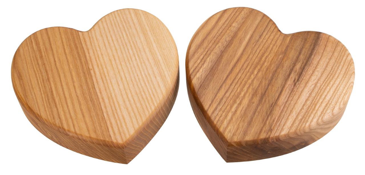 geöltes Holz Herz aus massivem Eschenholz 18x18 cm