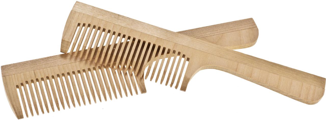 Holzkamm aus Ahornholz mit ergonomischem Griff, antistatisch und schonend für Haar und Bart.