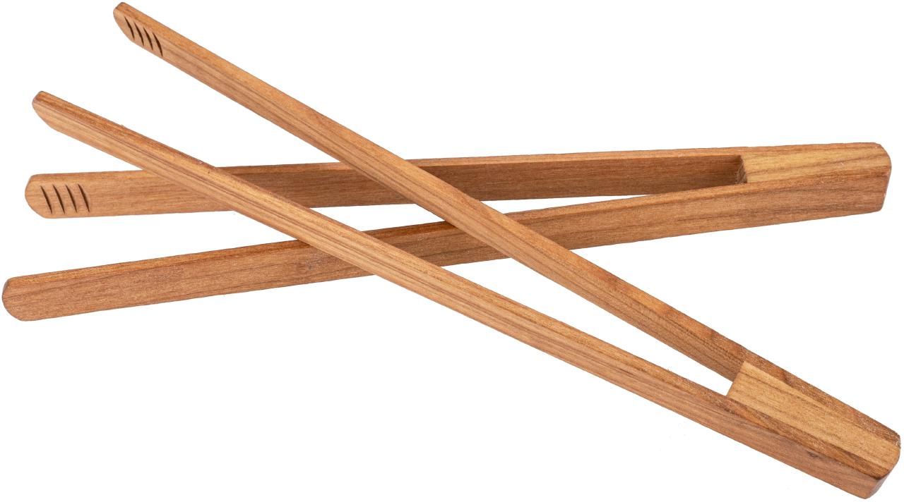 Grillzange / Würstchenzange - Holz Zange 30 cm aus Kirsch Holz