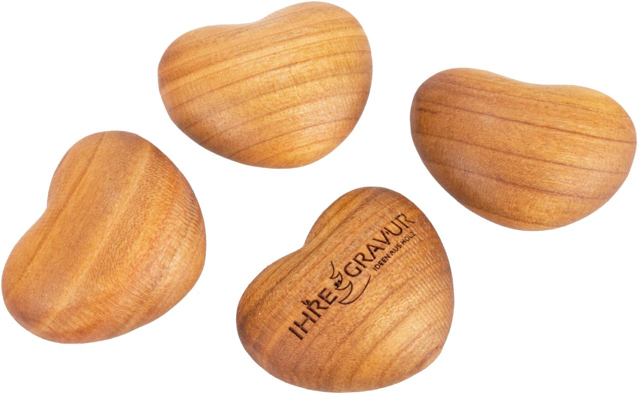 Kleiner Holz Handschmeichler Herz aus Kirsche geölt 3 x 2,5 x 2 cm