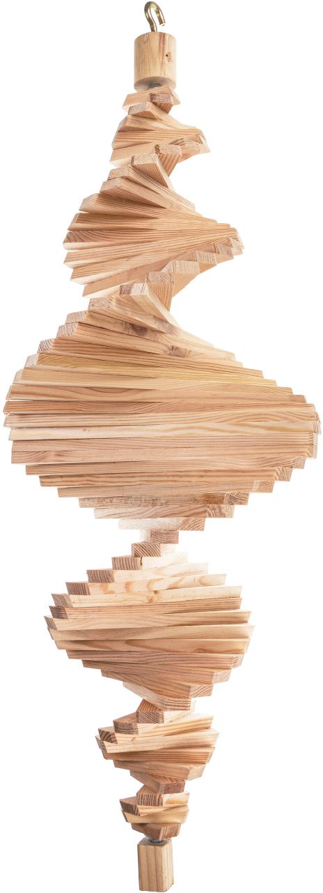 Natürliches Windspiel aus Fichtenholz - Handgefertigte Holzspirale für den Garten 80 cm