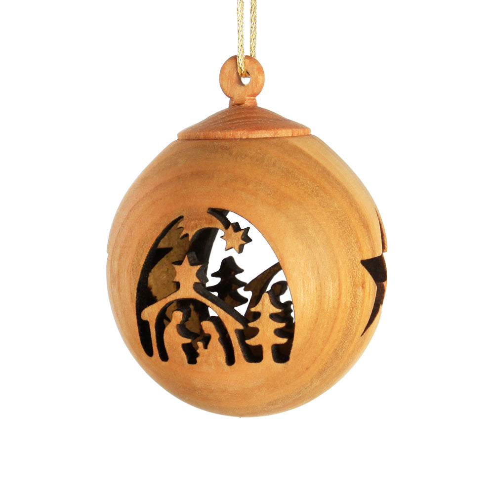 Weihnachtskugel mit Krippenmotiv