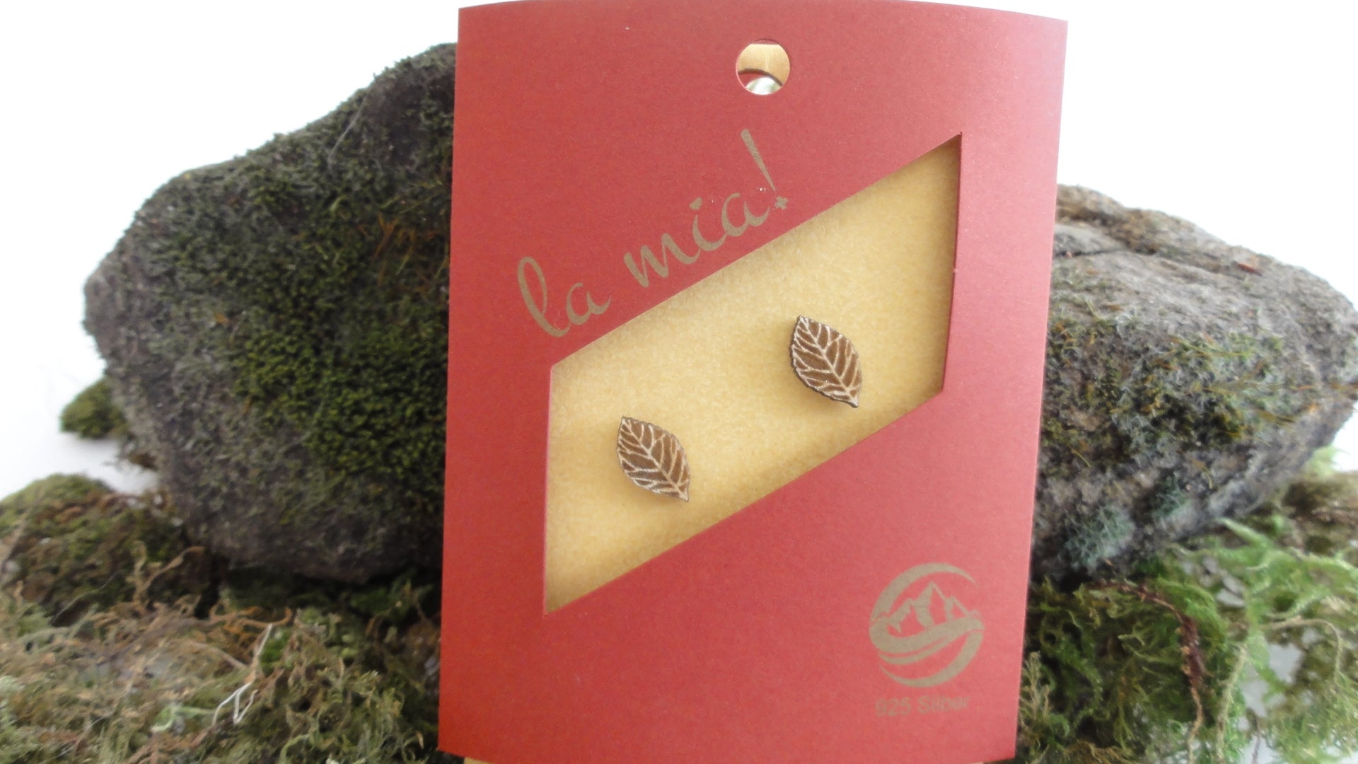 Holzschmuck Ohrstecker Ahornholz Buchenblatt