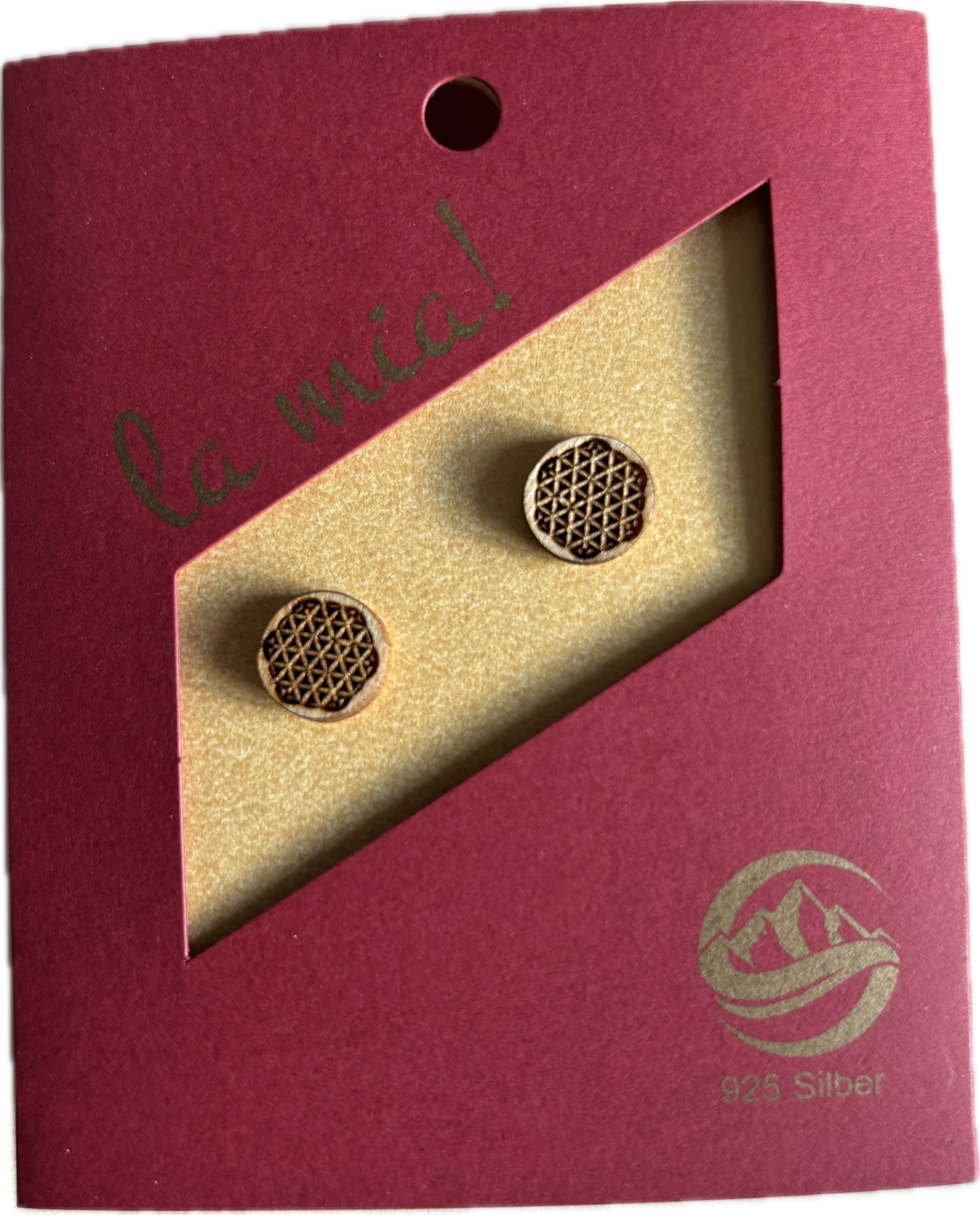 Blume des Lebens Ahornholz Ohrschmuck