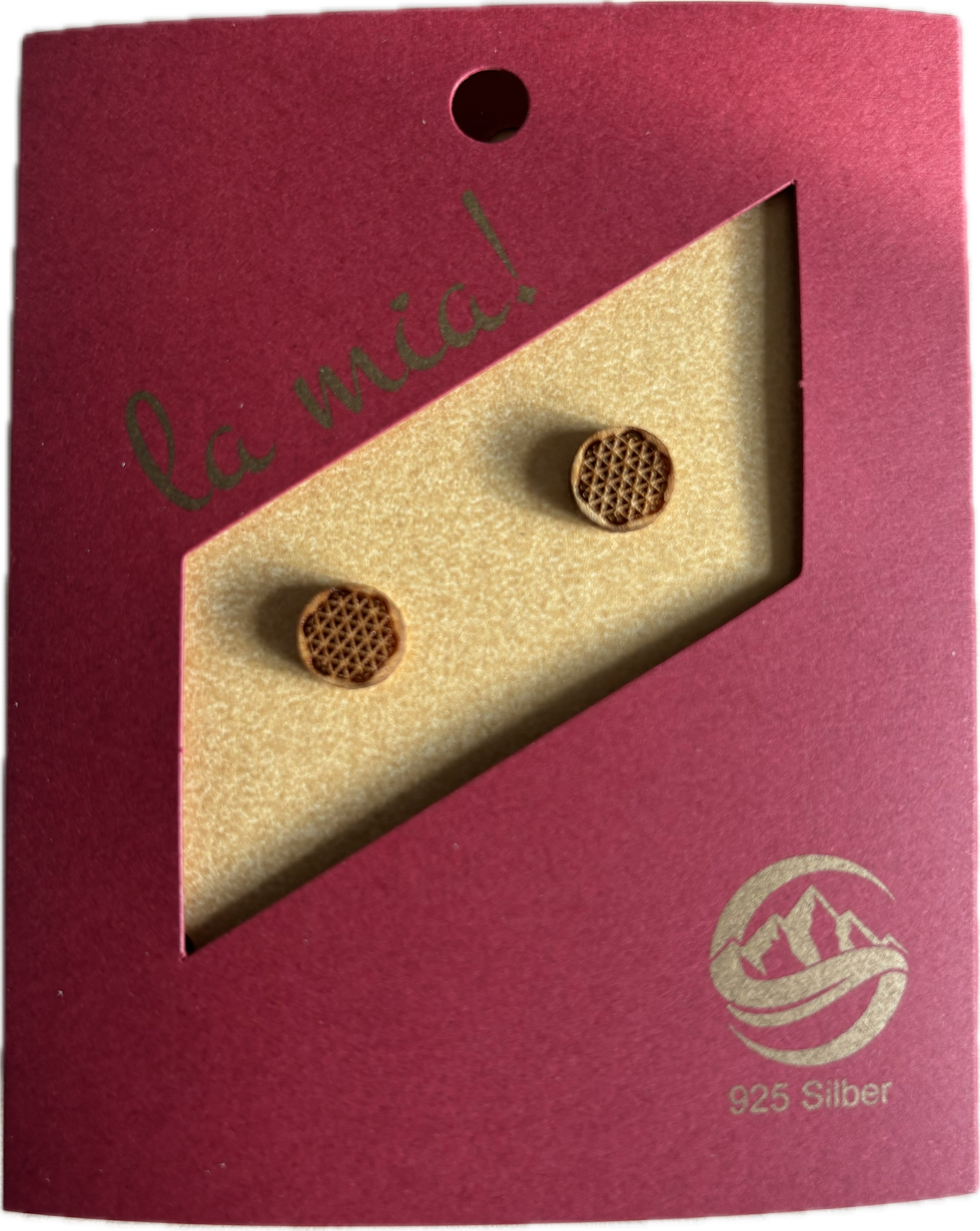 Ohrring Blume des Lebens Ahornholz 8mm