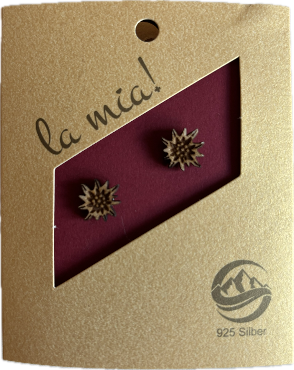 Edelweiss Ohrring aus Ahorn