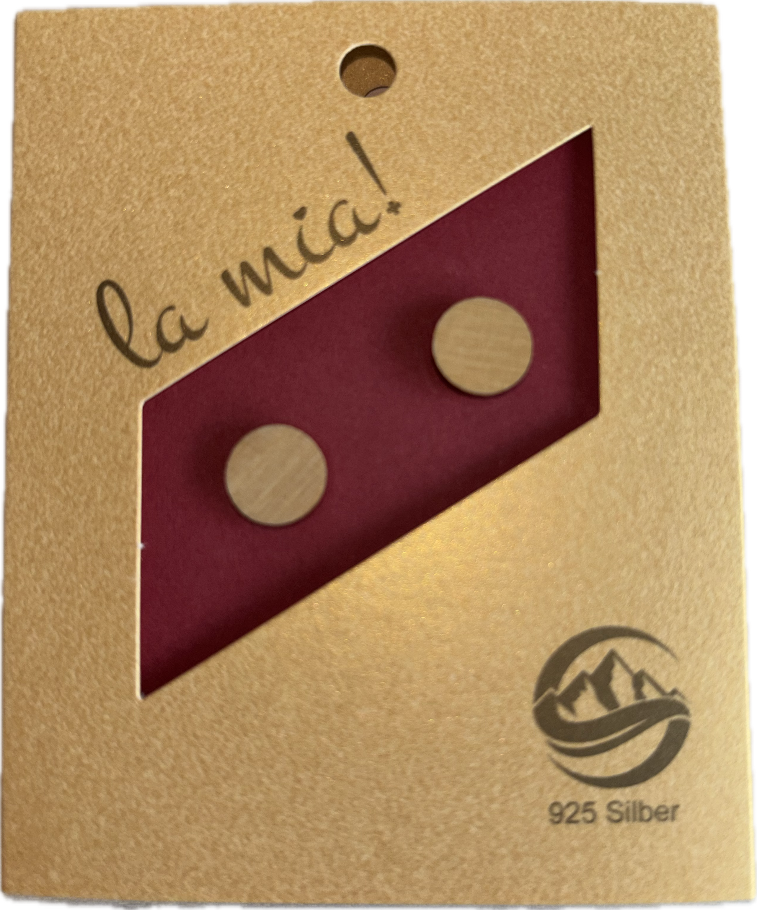 Ohrstecker aus Ahornholz schlicht rund 10mm