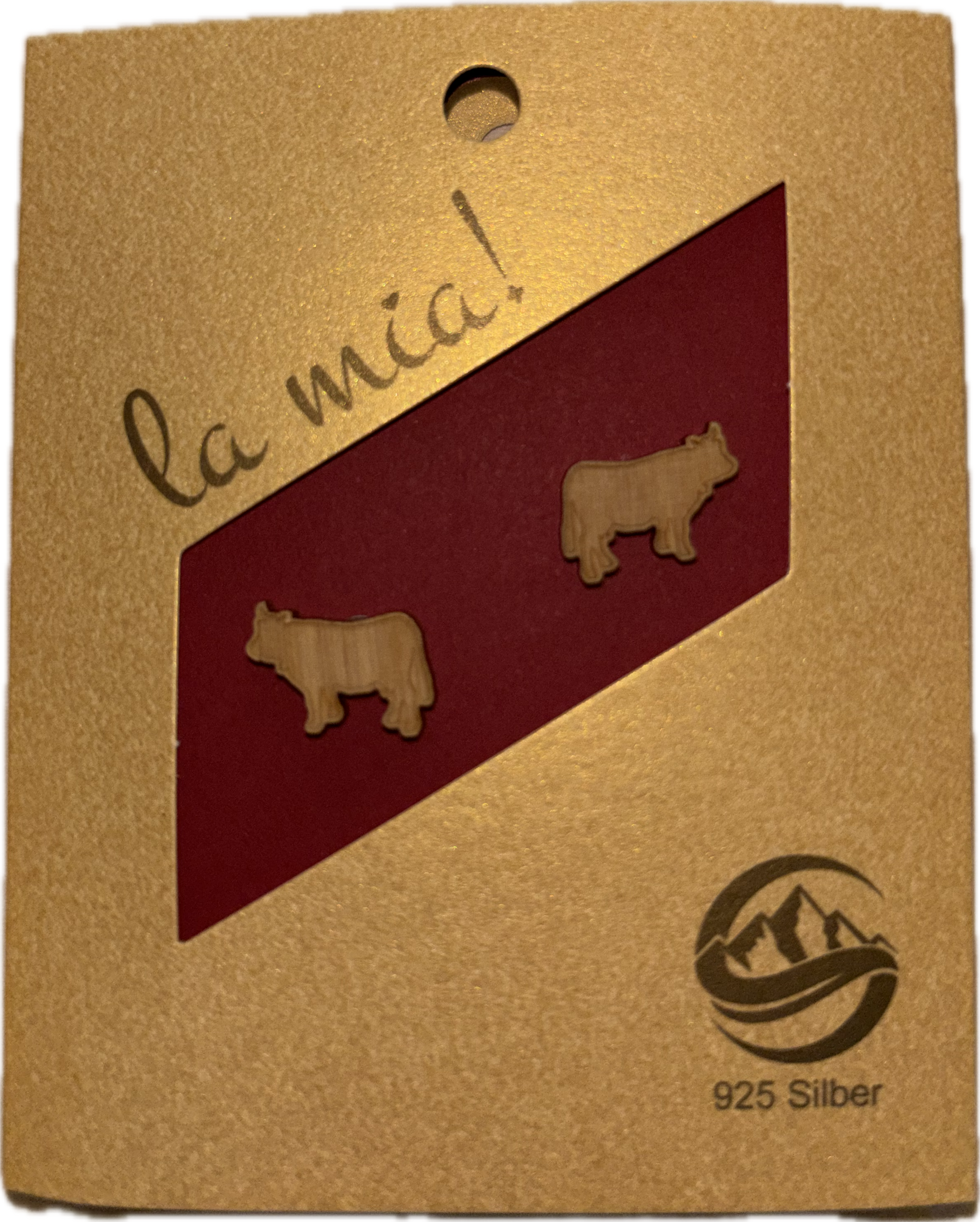 Kühe aus Ahornholz als Ohrstecker