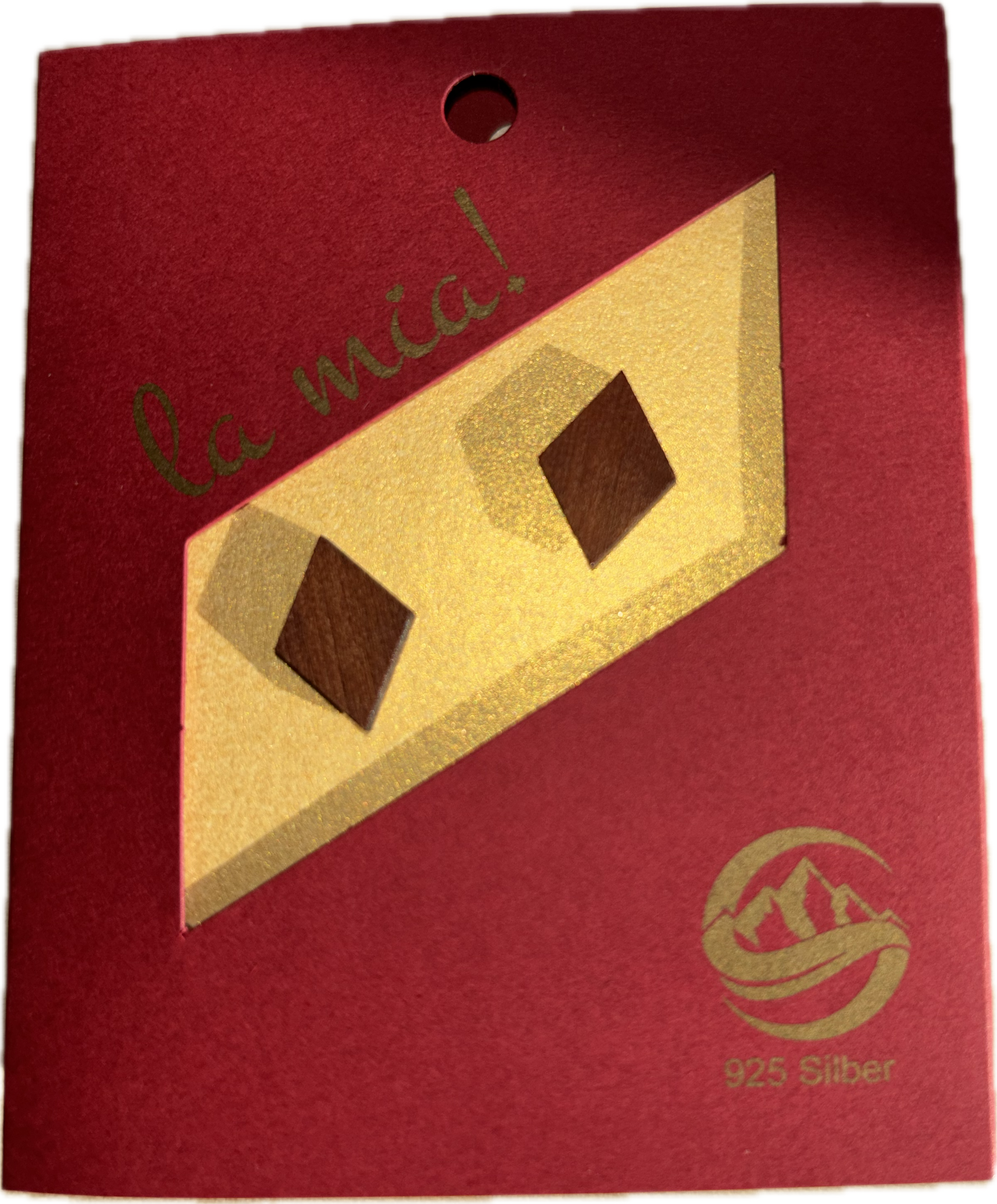 Ohrring Raute aus Kirsccholz