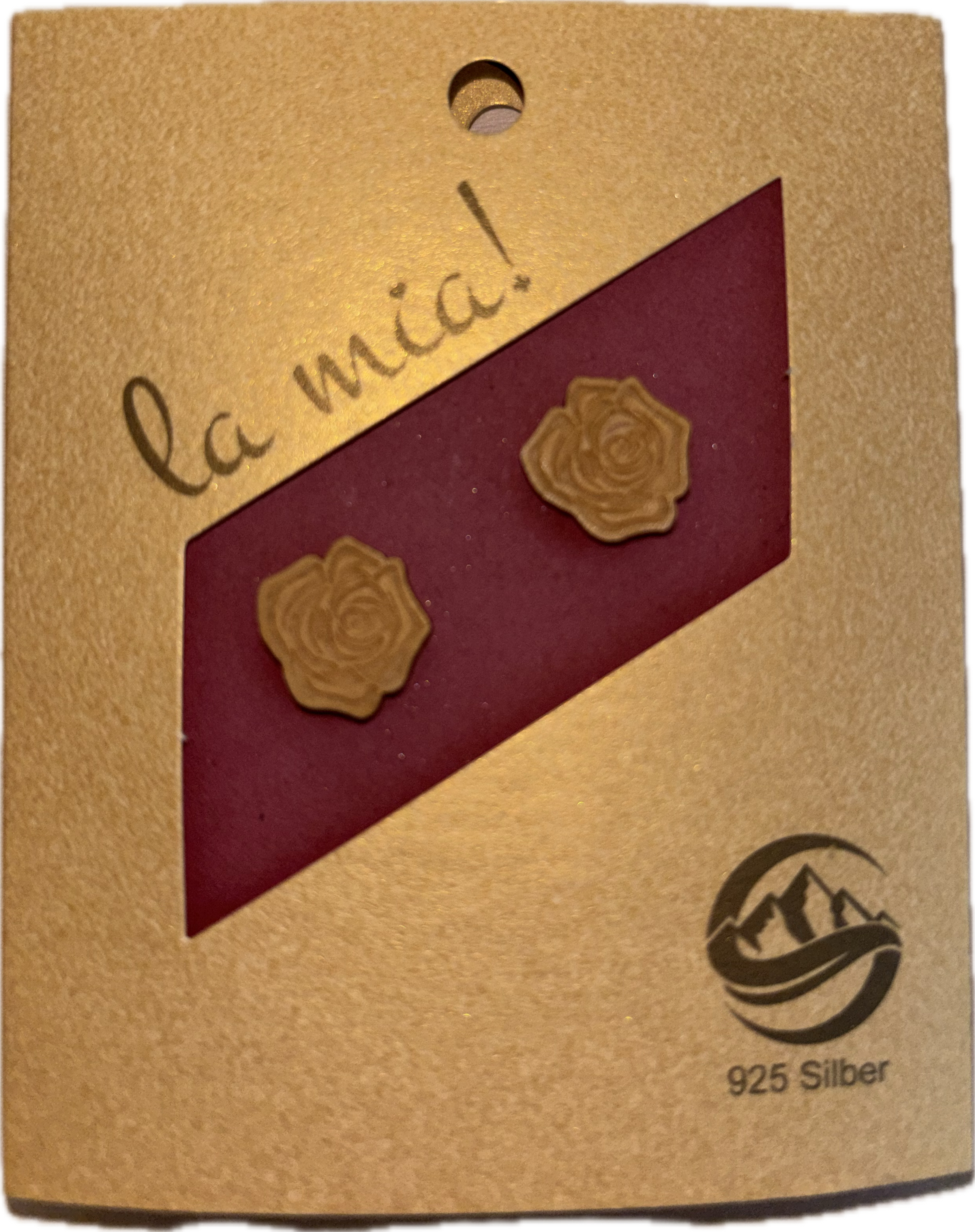 Rose aus Ahornholz Ohrstecker