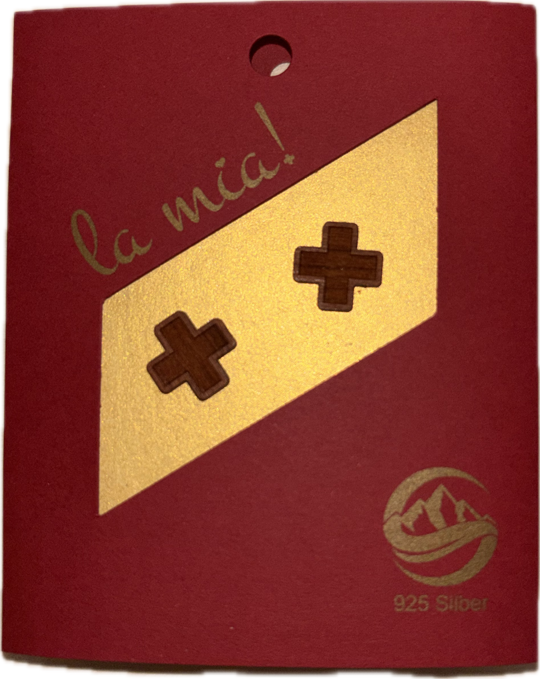 Ohrstecker Kreuz aus Kirschholz