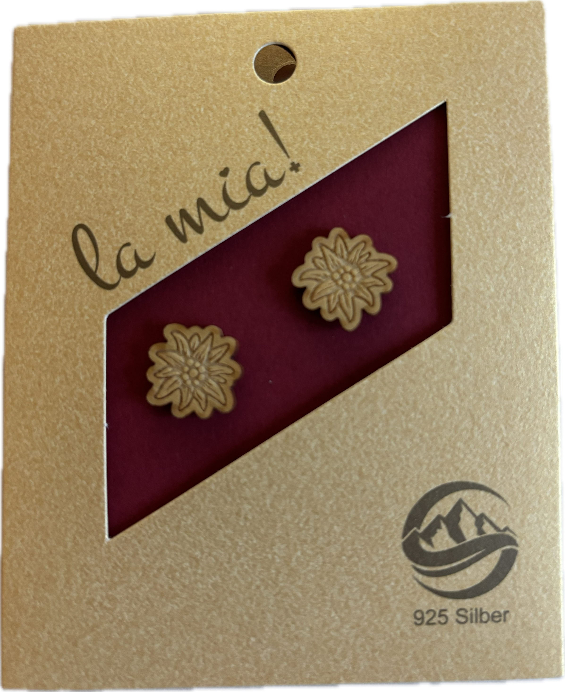 Ohrstecker Trachtenedelweiss aus AhornholzAhornholz 