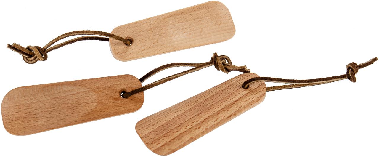 Kleiner Schuhlöffel aus geölter Buche, 12 cm – mit Lederband, ideal für Reisen