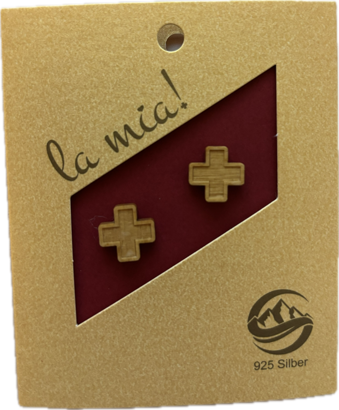 Kreuz aus Ahornholz Ohrschmuck