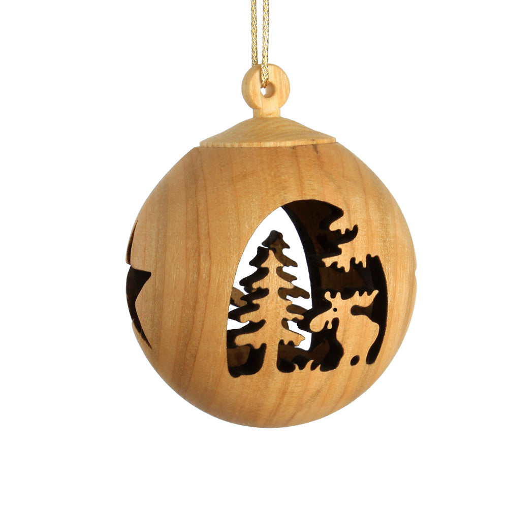 Kugel aus Holz mit Elch