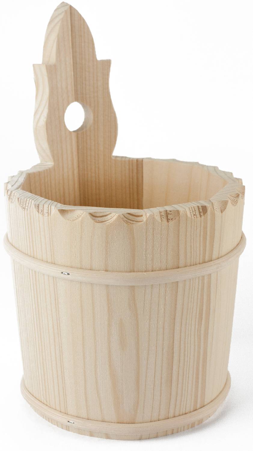 Runder Blumentopf aus Fichtenholz mit Aufhängung – dekorativer Holztopf 30 cm

