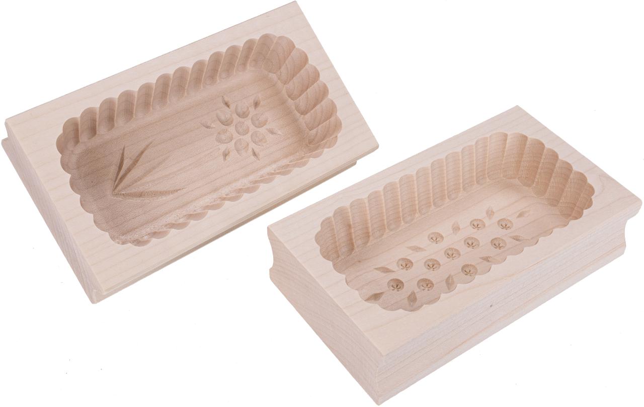 Traditionelles Buttermodel aus Ahornholz für 250 g Butter, fein geschnitz
