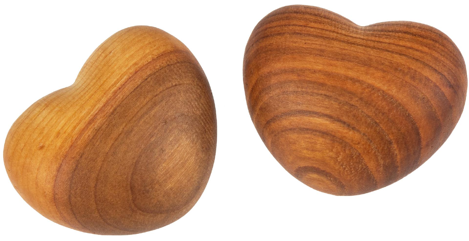Handschmeichler aus geölter Kirsche in Herzform handgefertigt natürliche Holzdeko