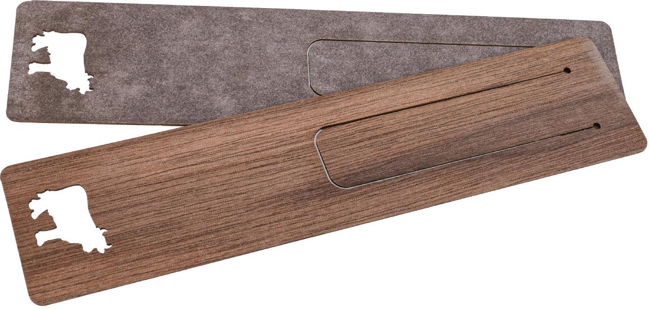 Holz-Lesezeichen aus geöltem Nussbaum, extrem biegbar und fein graviert, Motiv Kuh
