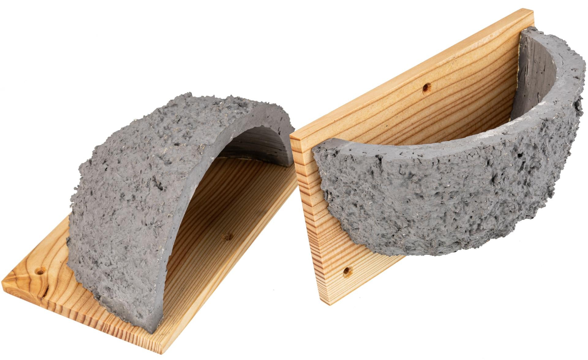 Rauchschwalben-Nest, Nistkasten aus Holzbeton und Lärchenholz, geölt